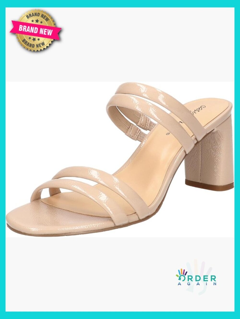Sleek Slide Sandals with Block Heel Stretch-for-Fit Straps Comfort Padded Insole